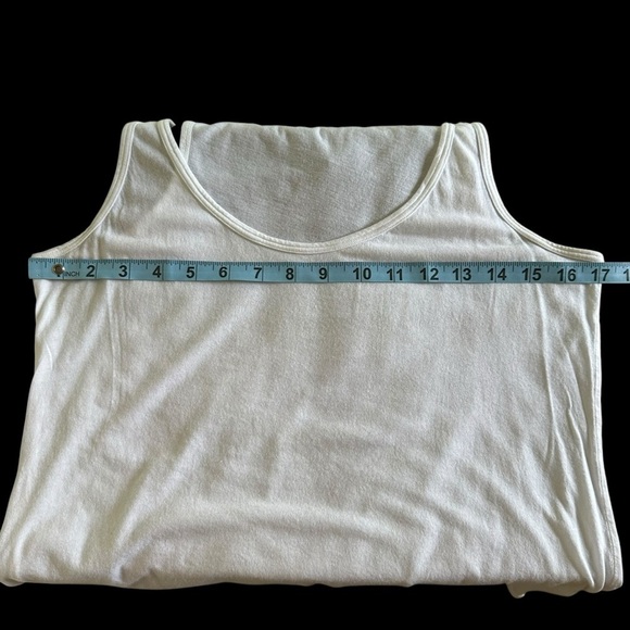Johnny Was size Medium White Scoop Neck Knit Tank Top Cotton Modal Layering - Picture 3 of 5